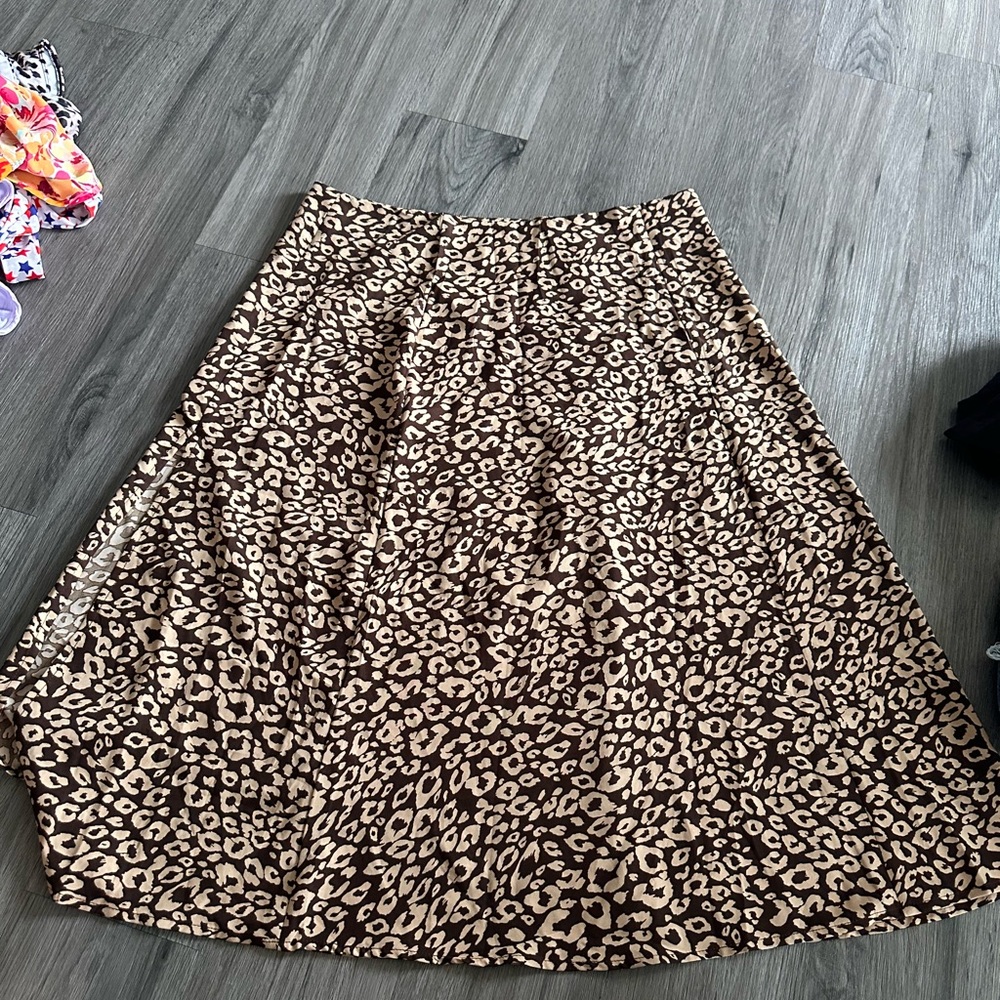 Leopard Print A-Line Skirt